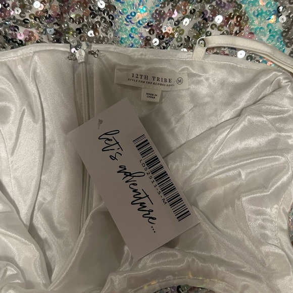 12th Tribe Silver Sequin Mini Dress - Picture 8 of 10